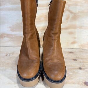 Steve Madden Tan Leather Heeled Boots